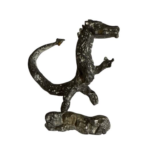 VTG Wizards and Lizards Pewter Set Set of (3 Wizards and 3 Lizards) and Wagon - Picture 7 of 11